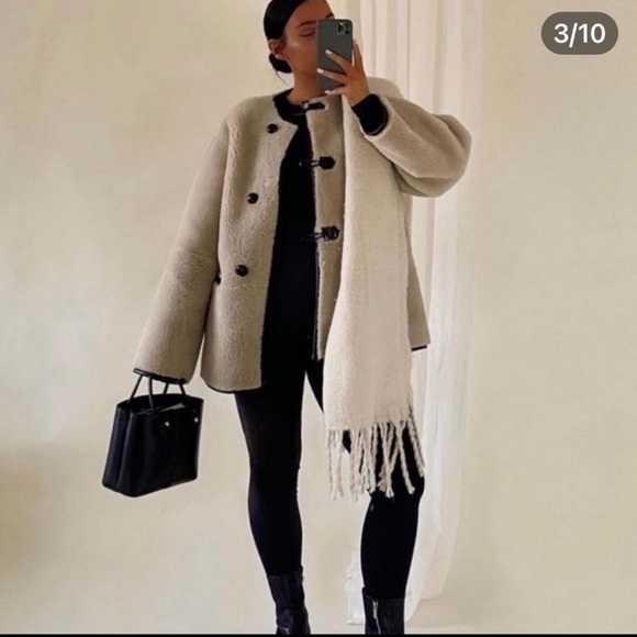 New w/o tag Viral MANGO Women's Appliques Faux-Fur Coat - Picture 9 of 15